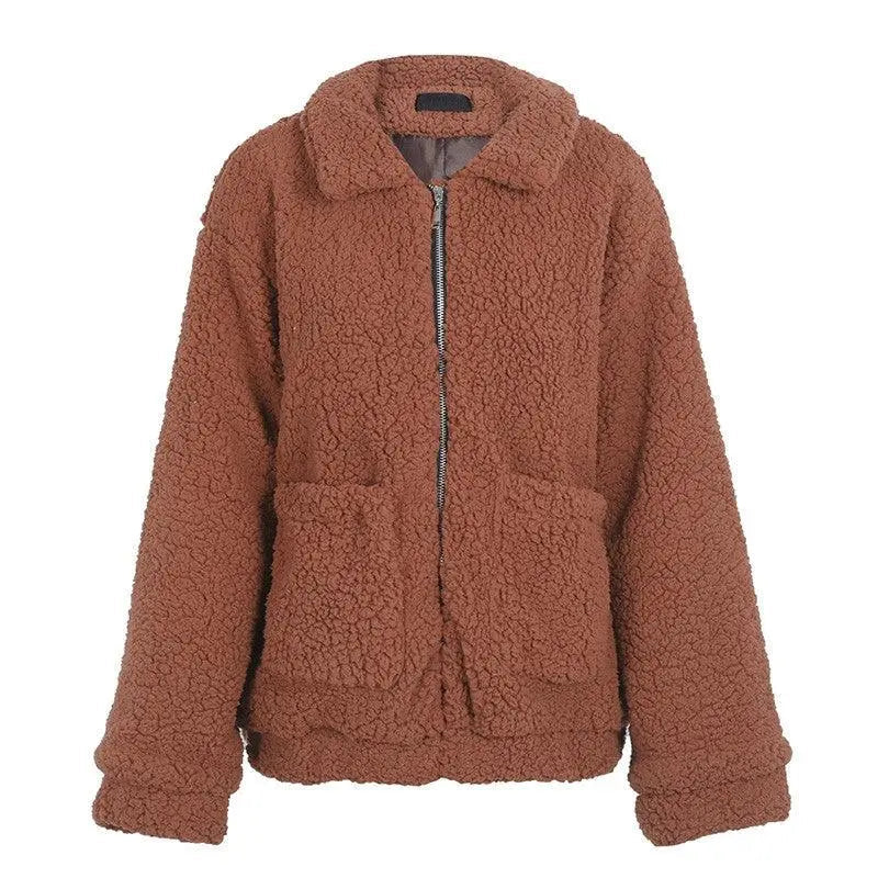 Faux lambswool oversized jacket-6