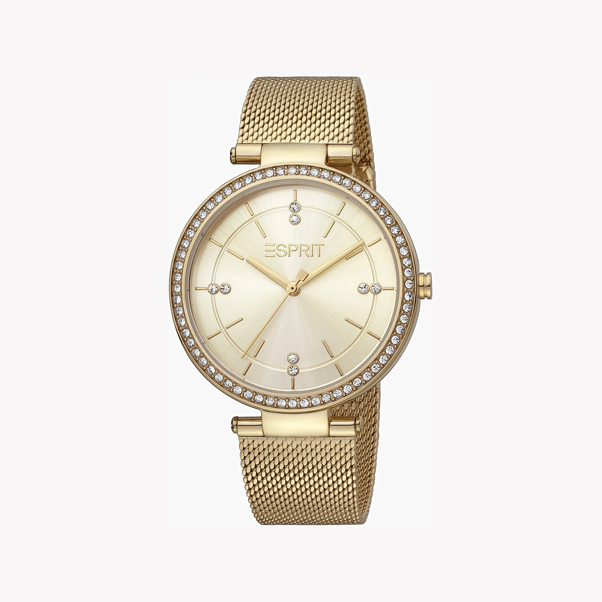 Esprit Women's Gold Stainless Steel Watch, Champagne Dial | ES1L123M0014-0
