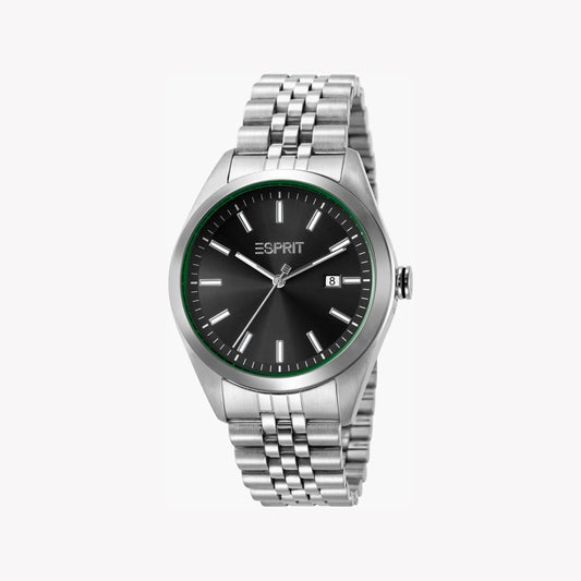 Esprit Men's Silver Stainless Steel Watch, Black Dial | ES1G173M0065-0