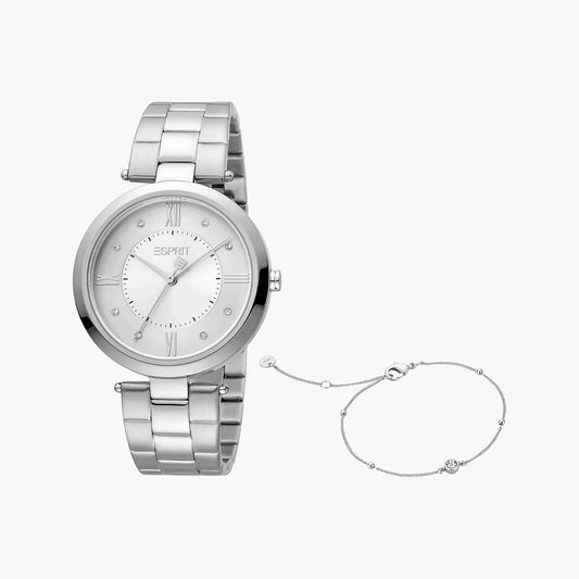 Esprit Women's Silver Stainless Steel Watch, Silver Dial | ES1L196M0035-0