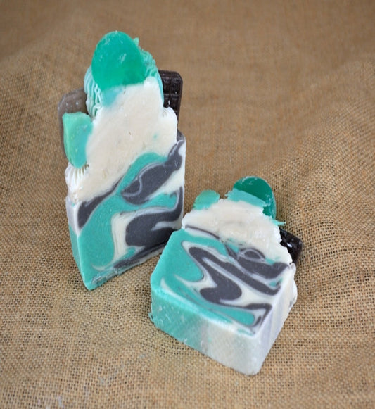 Luxury Chocolate Mint Soap Slice - Vegan - SLS Free - Cold Process Soap-0