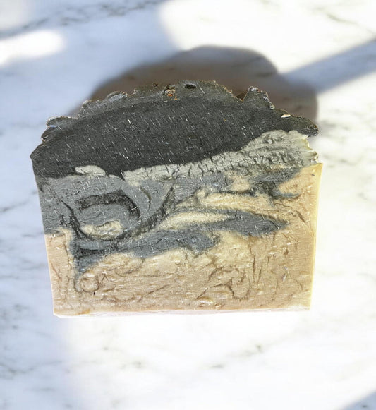 Luxury Blue Velvet and Charcoal Soap Slice - Vegan - SLS Free - Cold Process Soap-0
