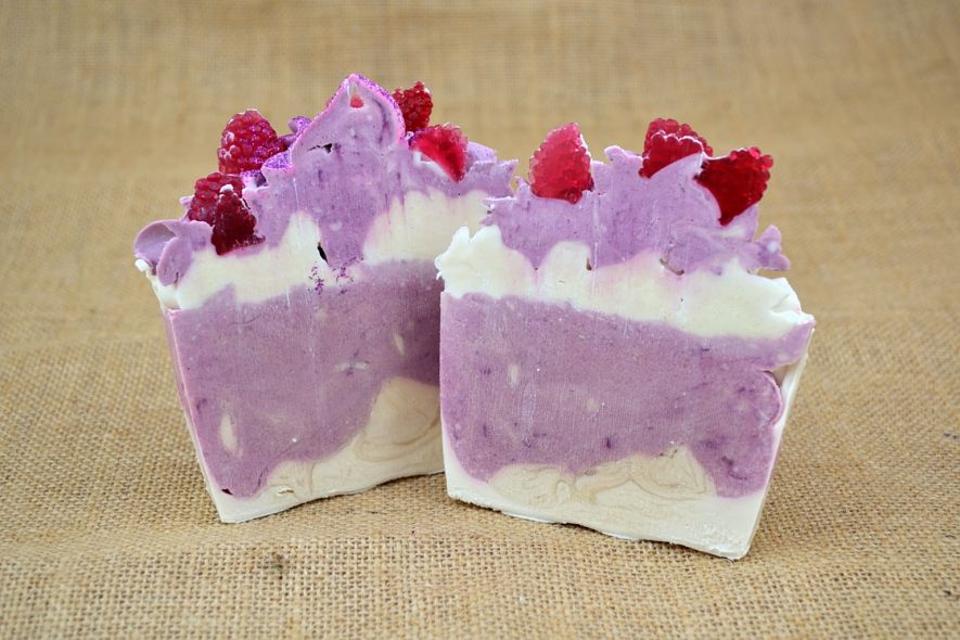 Luxury Raspberry Ripple Soap Slice - Vegan - SLS Free-1