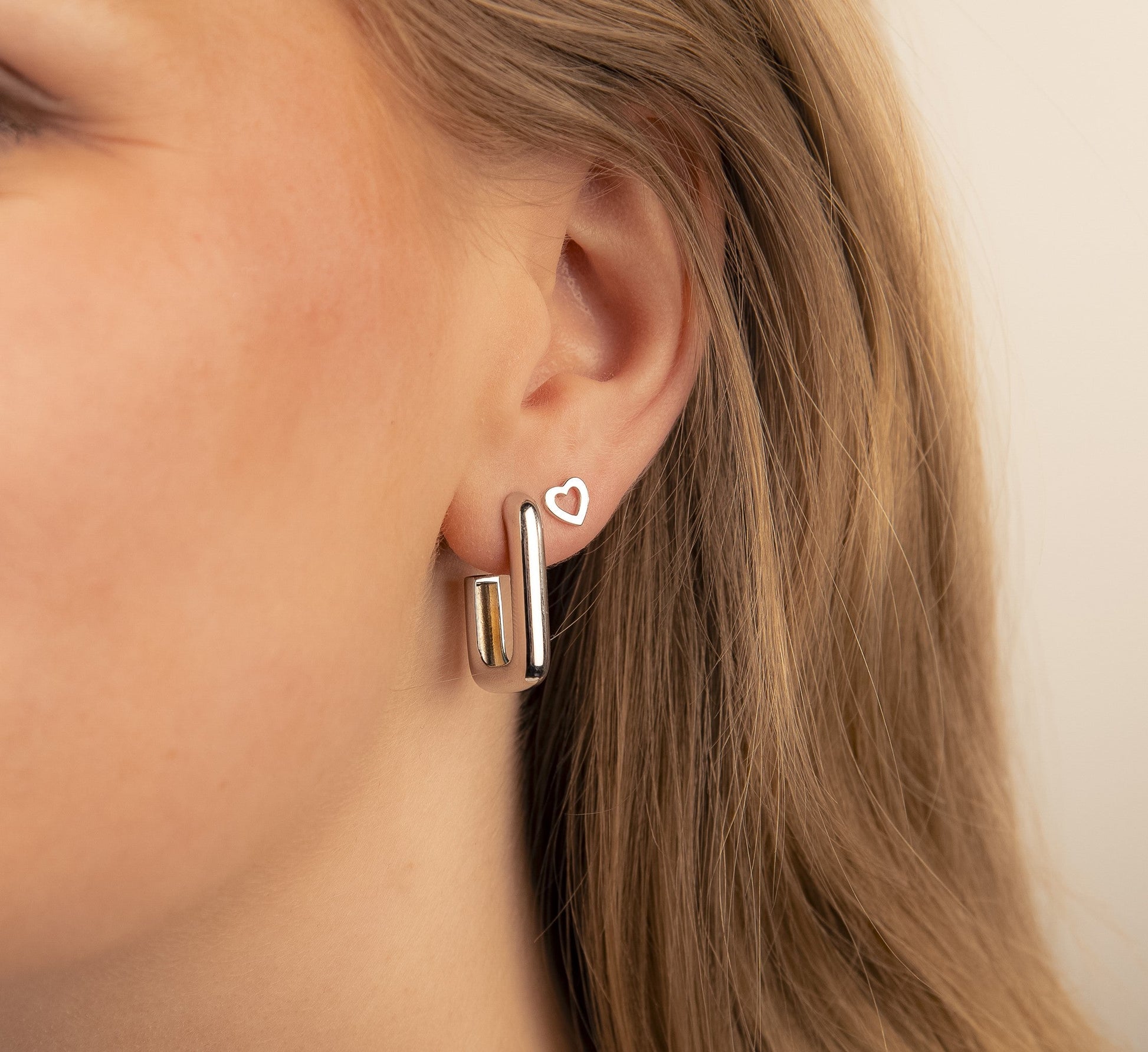 Oorbellen Rechthoek Zilver JE032S-1