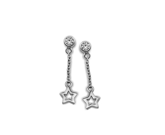 Oorhangers Open Ster aan Ketting Zilver JE007S-0