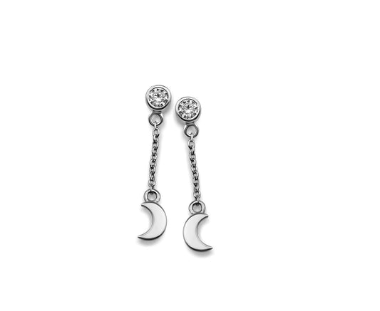 Oorhangers Maantje aan Ketting Zilver JE009S-0