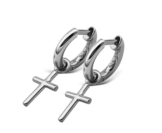 Oorringen met Kruisje Zilver JE013S-0
