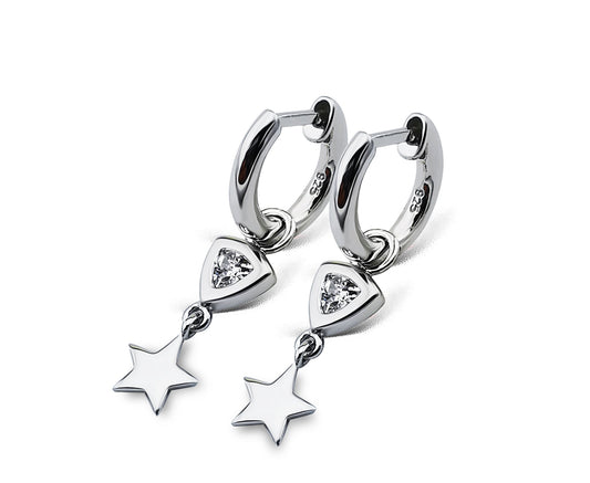 Oorringen Chique met Sterretje Zilver JE017S-0
