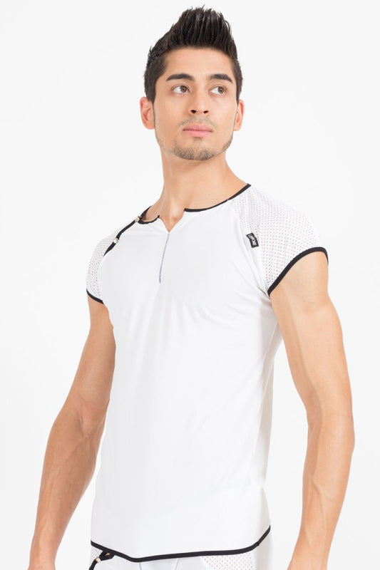 weiß/schwarzes V-Shirt Mixing 43-77 M von Look Me-0