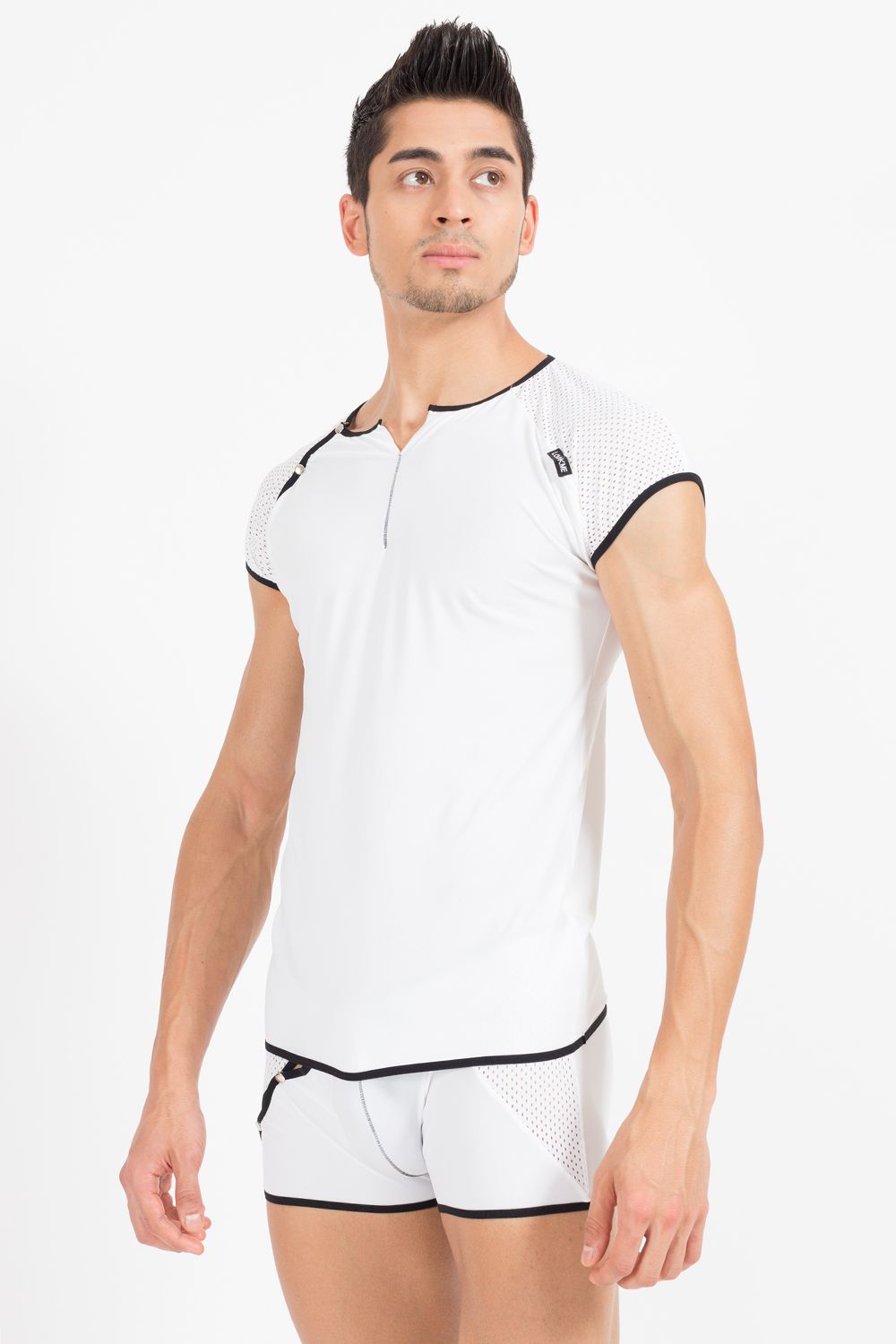 weiß/schwarzes V-Shirt Mixing 43-77 M von Look Me-2