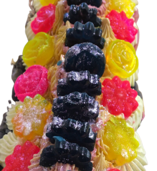 Luxury Neon Flowers Soap Slice in Flower Bomb Scent - Gloriously Floral Cold Process Soap-0