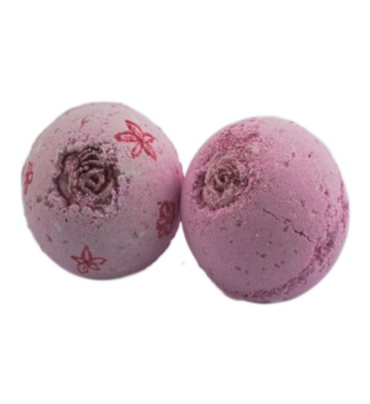 Rhubarby Tuesday Jumbo Bath Bomb Hand Painted with Rhubarb and Custard Scent-0