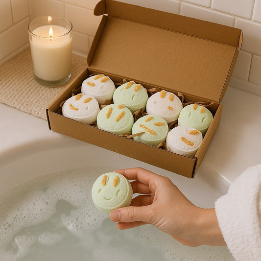 Large Bunny Bath Bomb Box in Coconut and Orange, Basil and Lime-0