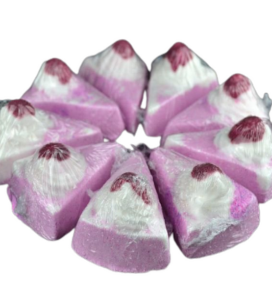 Strawberry Cake Slice Bath Bomb made with Whipped Shea Butter-0