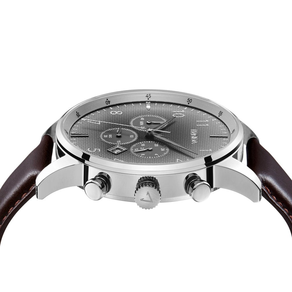 TRNDA Men's Stainless Steel Watch, Gray Dial | TRNDA43MM-2