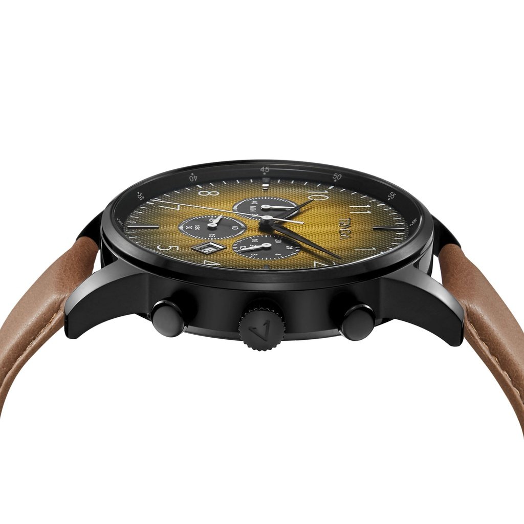 TRNDA Men's Stainless Steel Watch, Black Case | TRN-SS43B-3