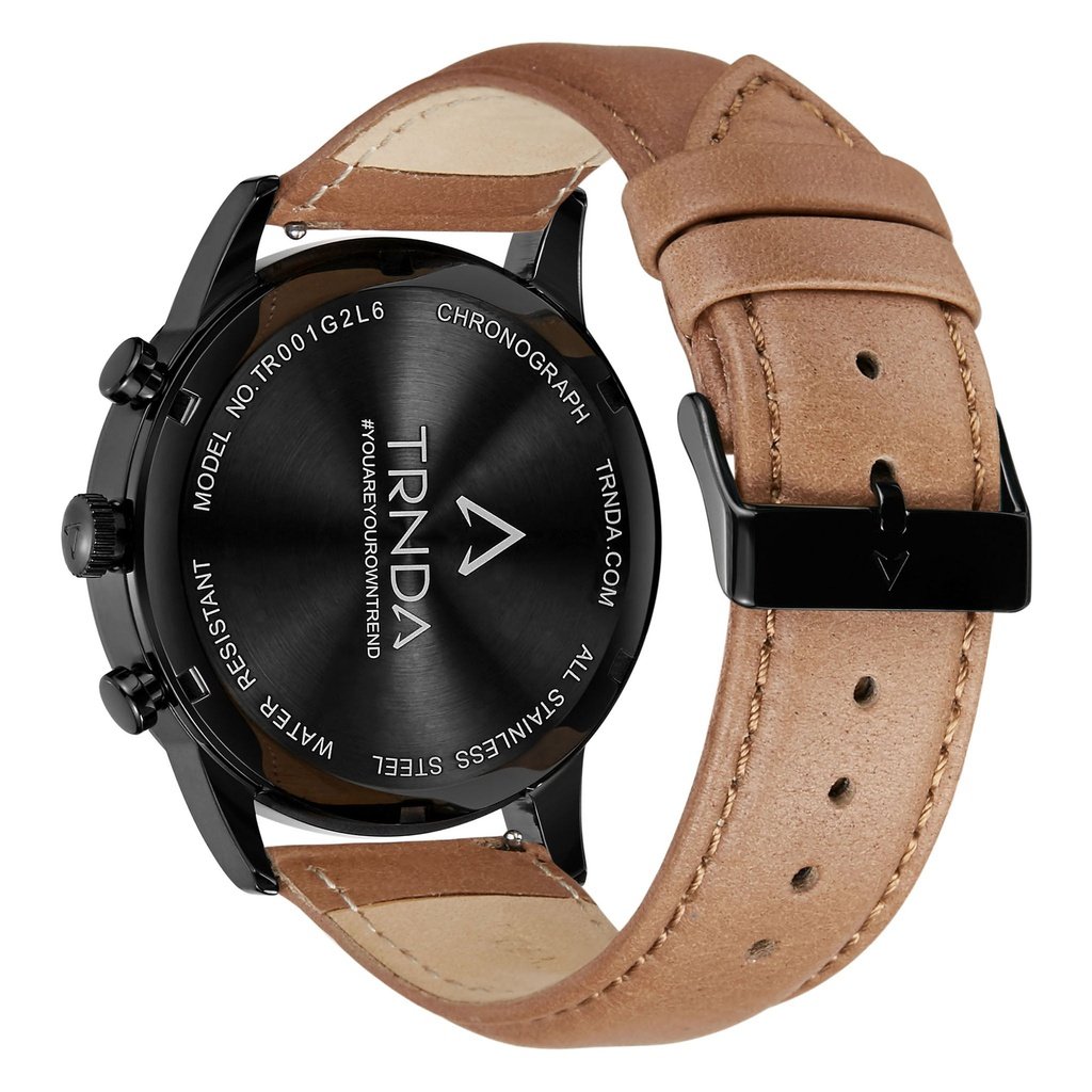 TRNDA Men's Stainless Steel Watch, Black Case | TRN-SS43B-4
