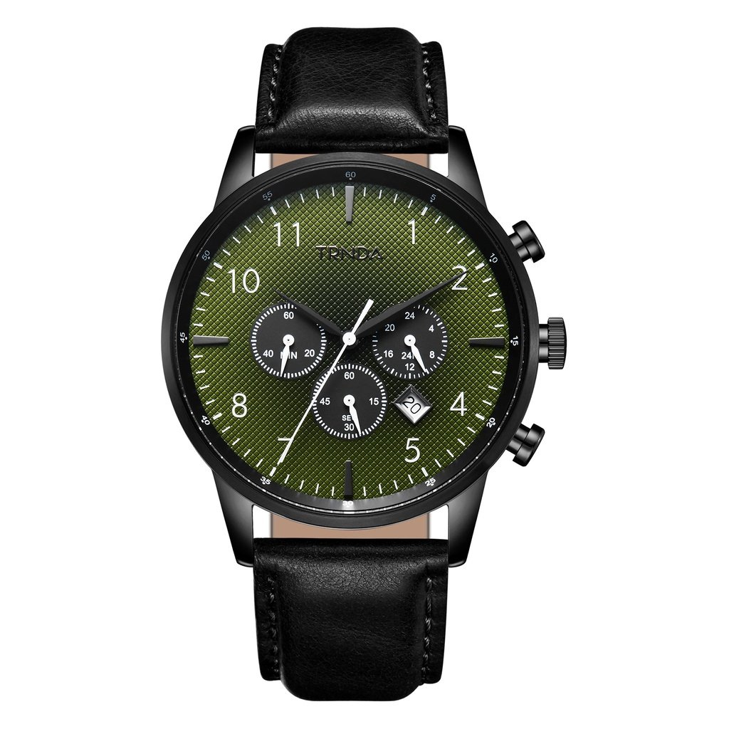 TRNDA Men's Stainless Steel Watch, Gradient Seaweed Green | TRN-43BLK-0