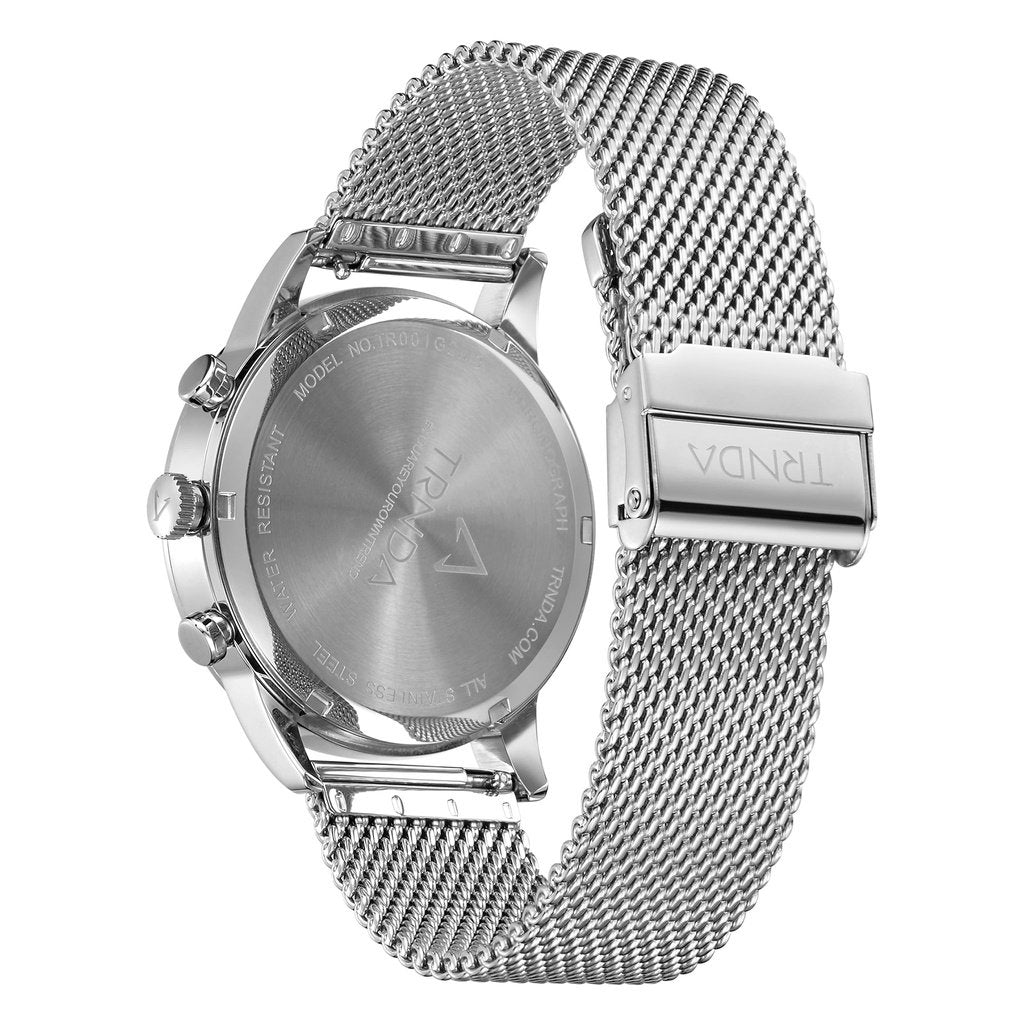 TRNDA Men's Stainless Steel Watch, Gradient Cedar Brown Dial | TRNDA43MM-4