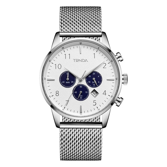 TRNDA Men's Stainless Steel Watch, Silver Dial | TRN-SS43M-0