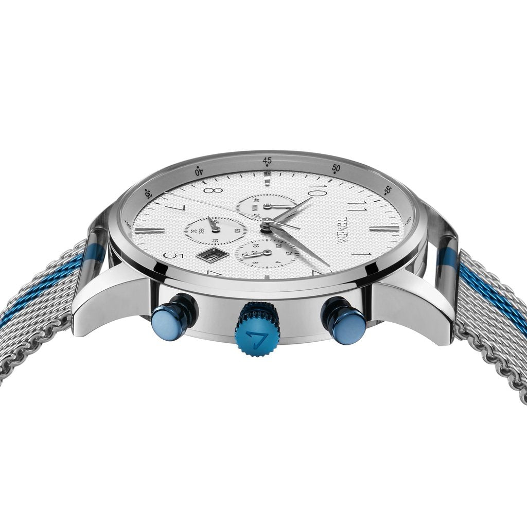 TRNDA Men's Stainless Steel Watch, Silver Mesh Band | TRNDA43MM-2