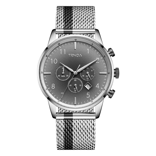TRNDA Men's Stainless Steel Watch, Silver Mesh Band | TRN12345-0