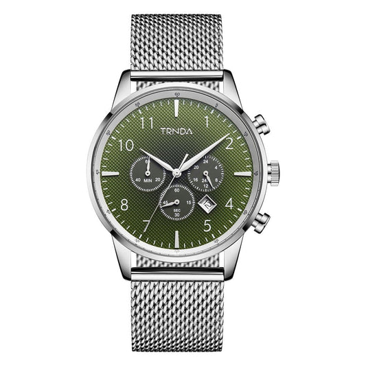 TRNDA Men's Stainless Steel Watch, Gradient Seaweed Green Dial | TRNDA43SS-0