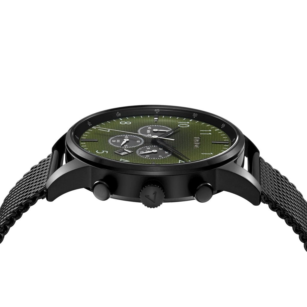 TRNDA Men's Stainless Steel Watch, Black Mesh Band | TRNDA-001-2