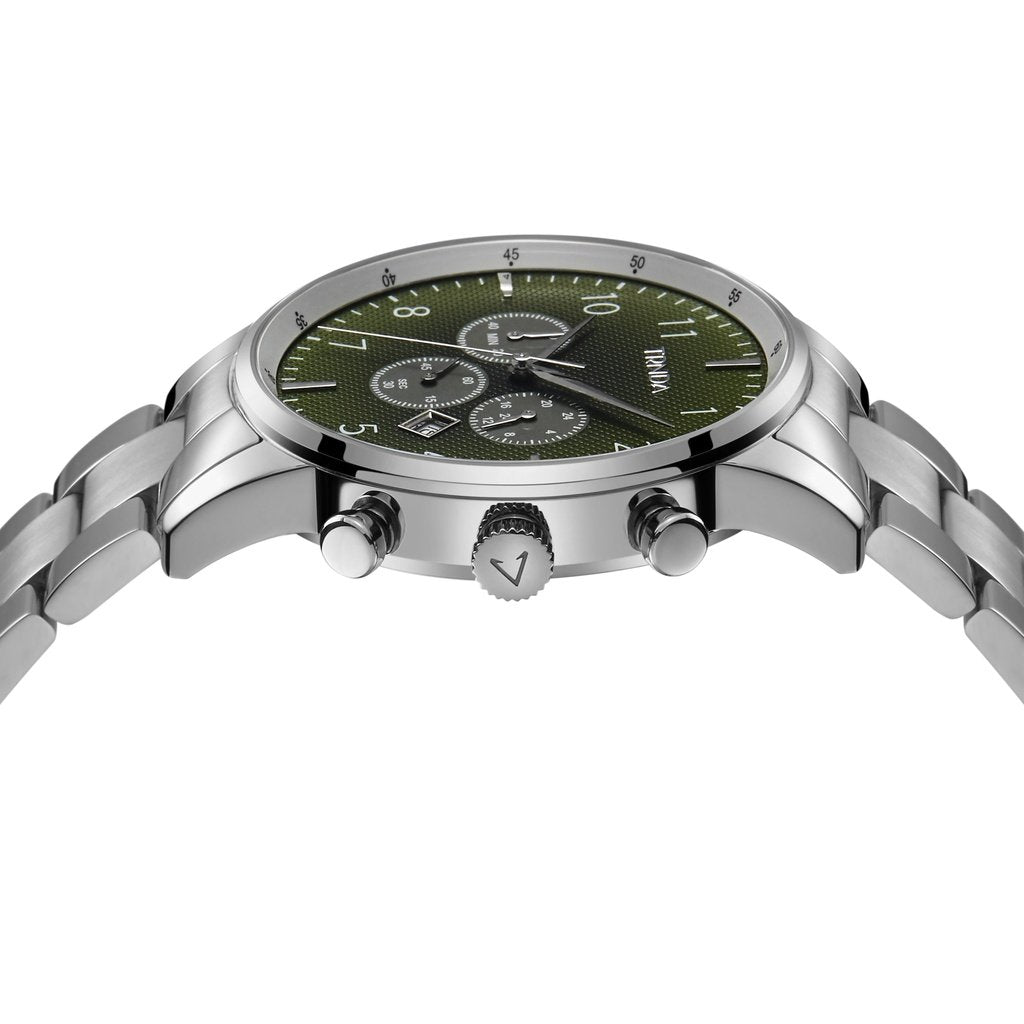TRNDA Men's Stainless Steel Watch, Gradient Green Dial | TRN43MM-2