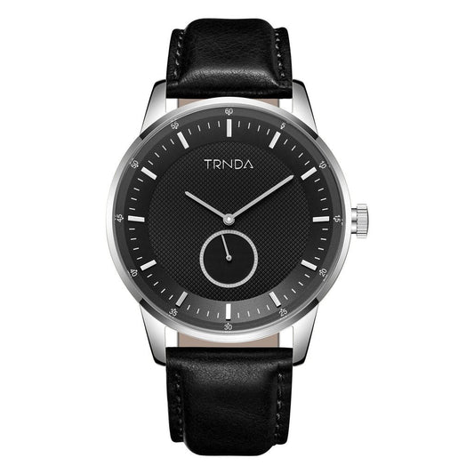 TRNDA Men's Stainless Steel Watch, Black Dial | TRN-SS43-BK-0