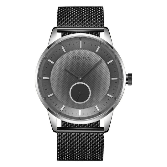 TRNDA Men's Stainless Steel Watch, Blue Mesh Band | TRN-43MM-SL-0