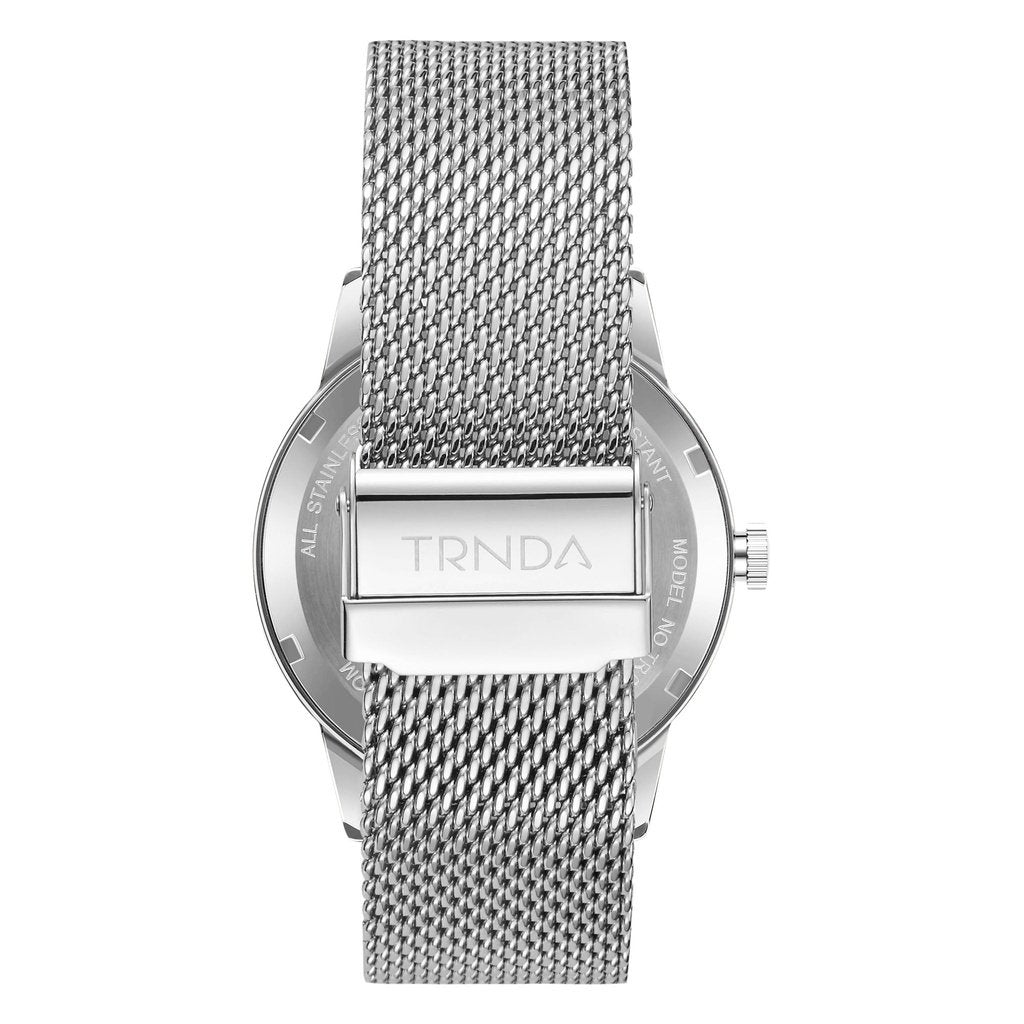 TRNDA Men's Stainless Steel Watch, Black Dial | TRNDA-SS43BLK-4