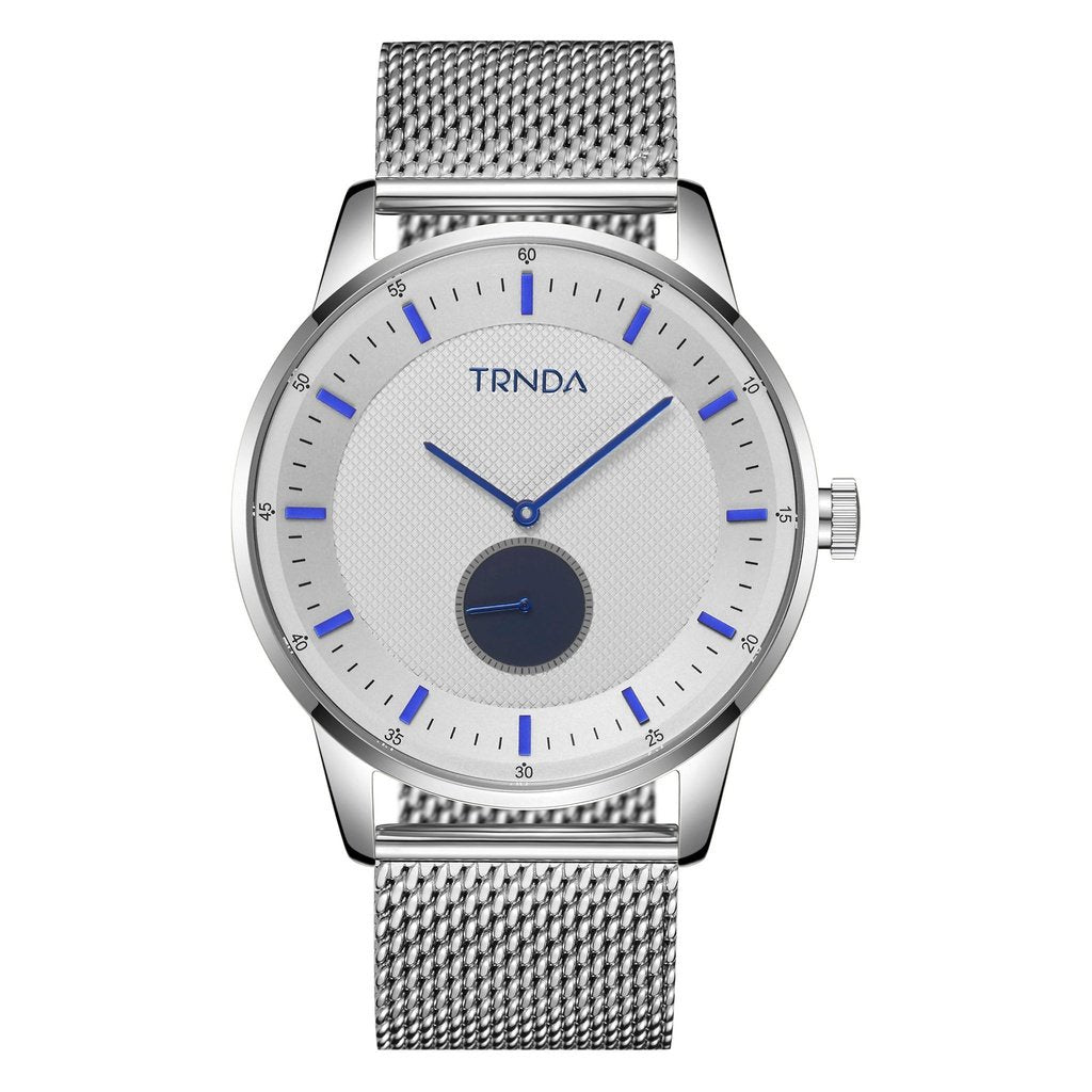 TRNDA Men's Stainless Steel Watch, Black Dial | TRNDA-SS43-0