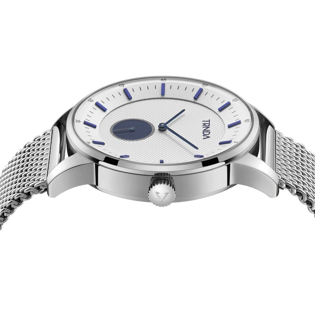 TRNDA Men's Stainless Steel Watch, Black Dial | TRNDA-SS43-2