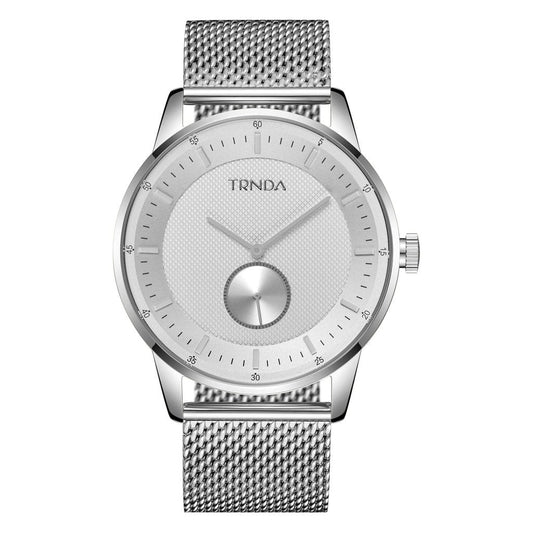 TRNDA Men's Stainless Steel Watch, Silver Mesh Band | TRN-43S-0
