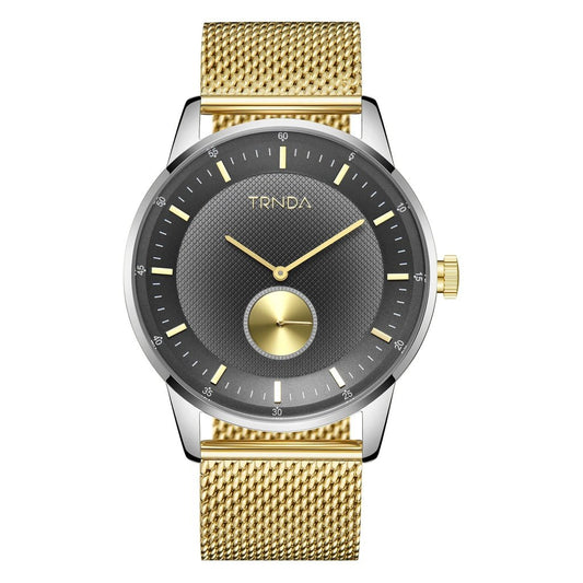 TRNDA Men's Stainless Steel Watch, Gradient Gray Dial | TR43SGLD-0