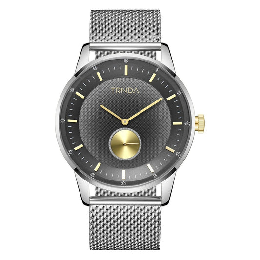 TRNDA Men's Stainless Steel Watch, Silver Mesh Band | TRNDA-43MM-0