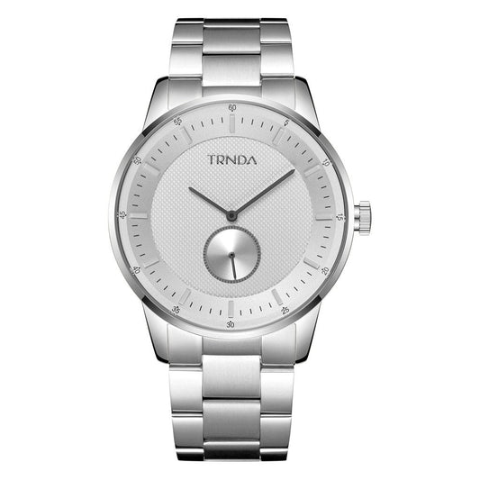 TRNDA Men's Stainless Steel Watch, Silver Dial | TRNDA-43S-0