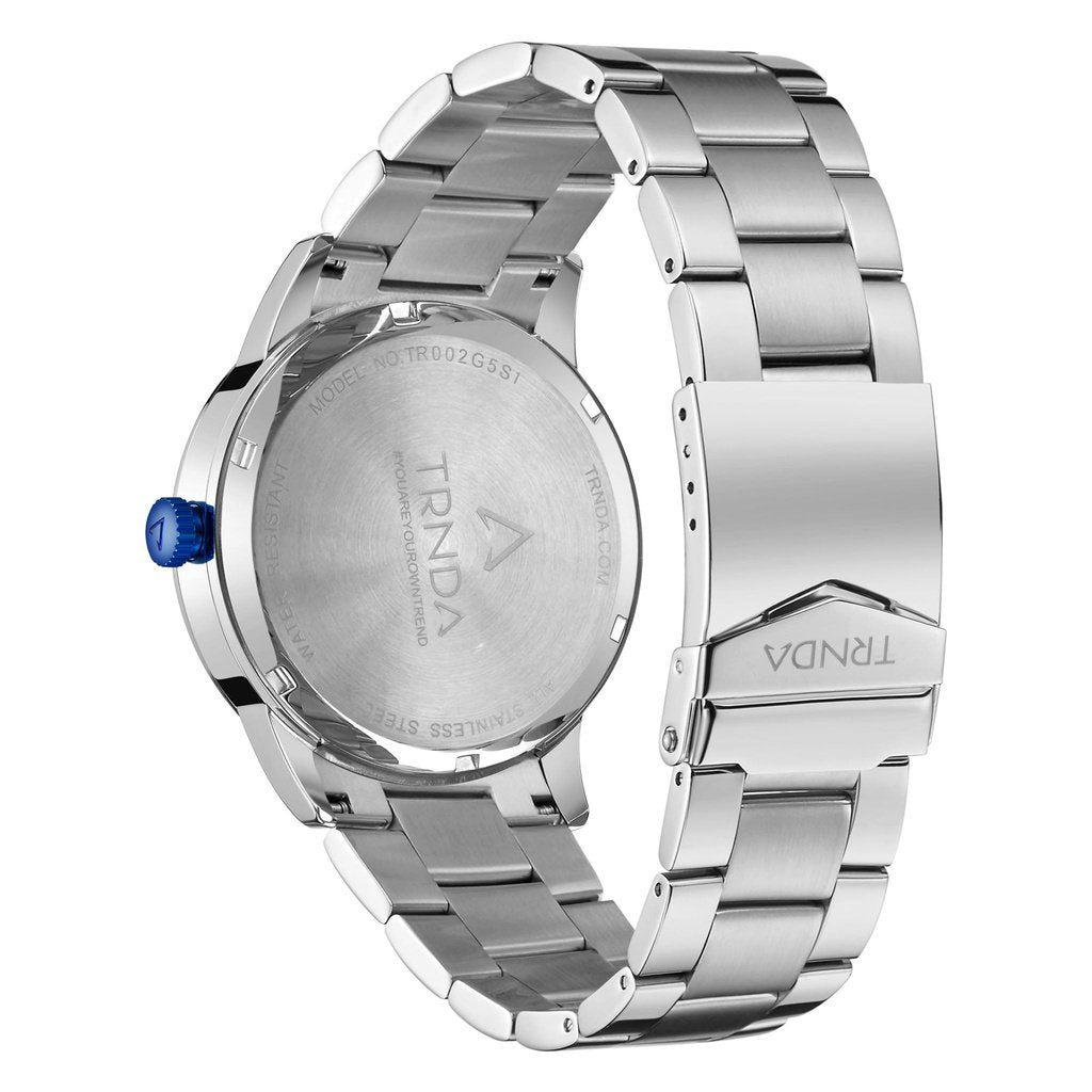 TRNDA Men's Stainless Steel Watch, Silver Dial | TSW43SILVER-3
