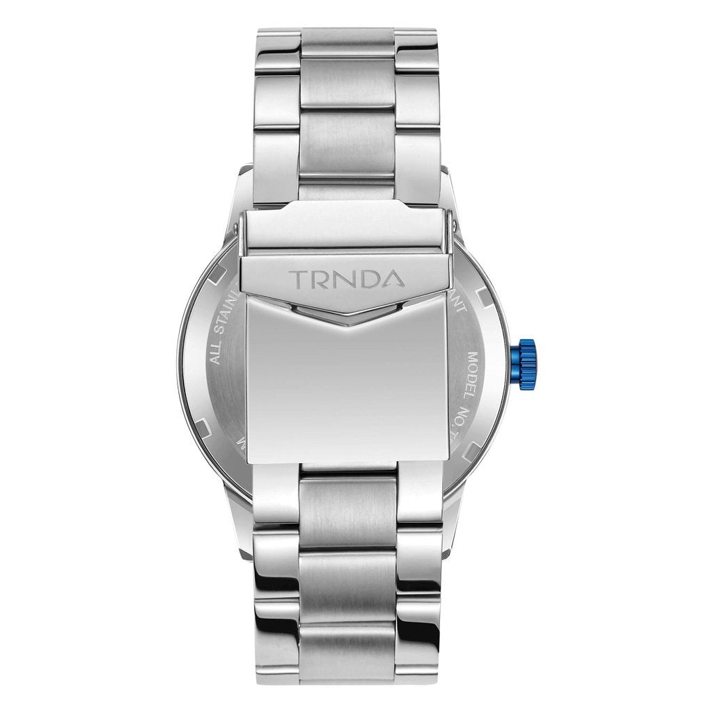 TRNDA Men's Stainless Steel Watch, Silver Dial | TSW43SILVER-4