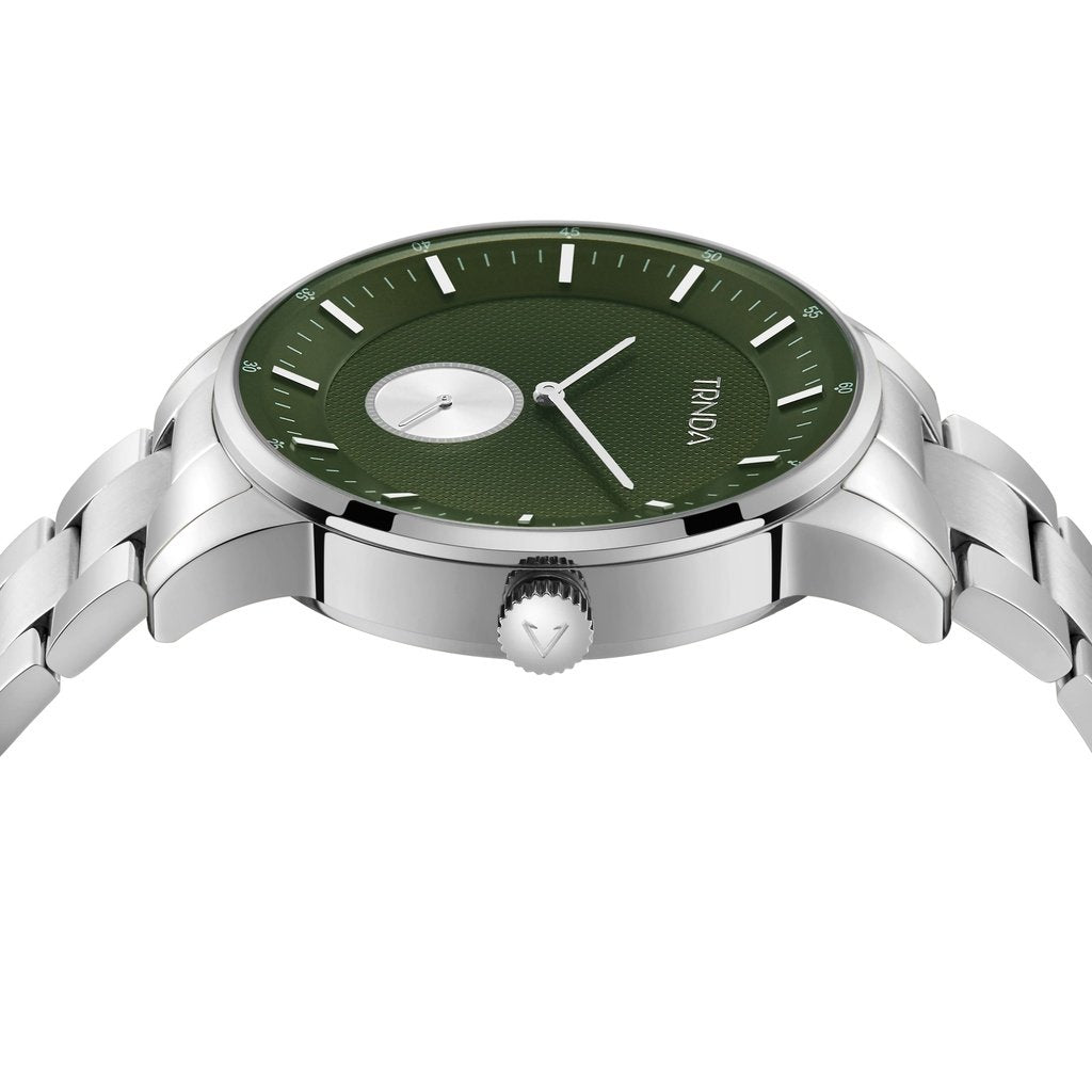 TRNDA Men's Stainless Steel Watch, Seaweed Green Dial | TRNDA43MM-2