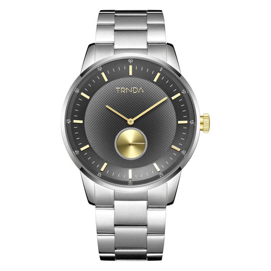 TRNDA Men's Stainless Steel Watch, Gradient Gray Dial | TRN-SS43G-0