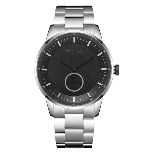 TRNDA Men's Stainless Steel Watch, Black Dial | TRNDA-43SS-0