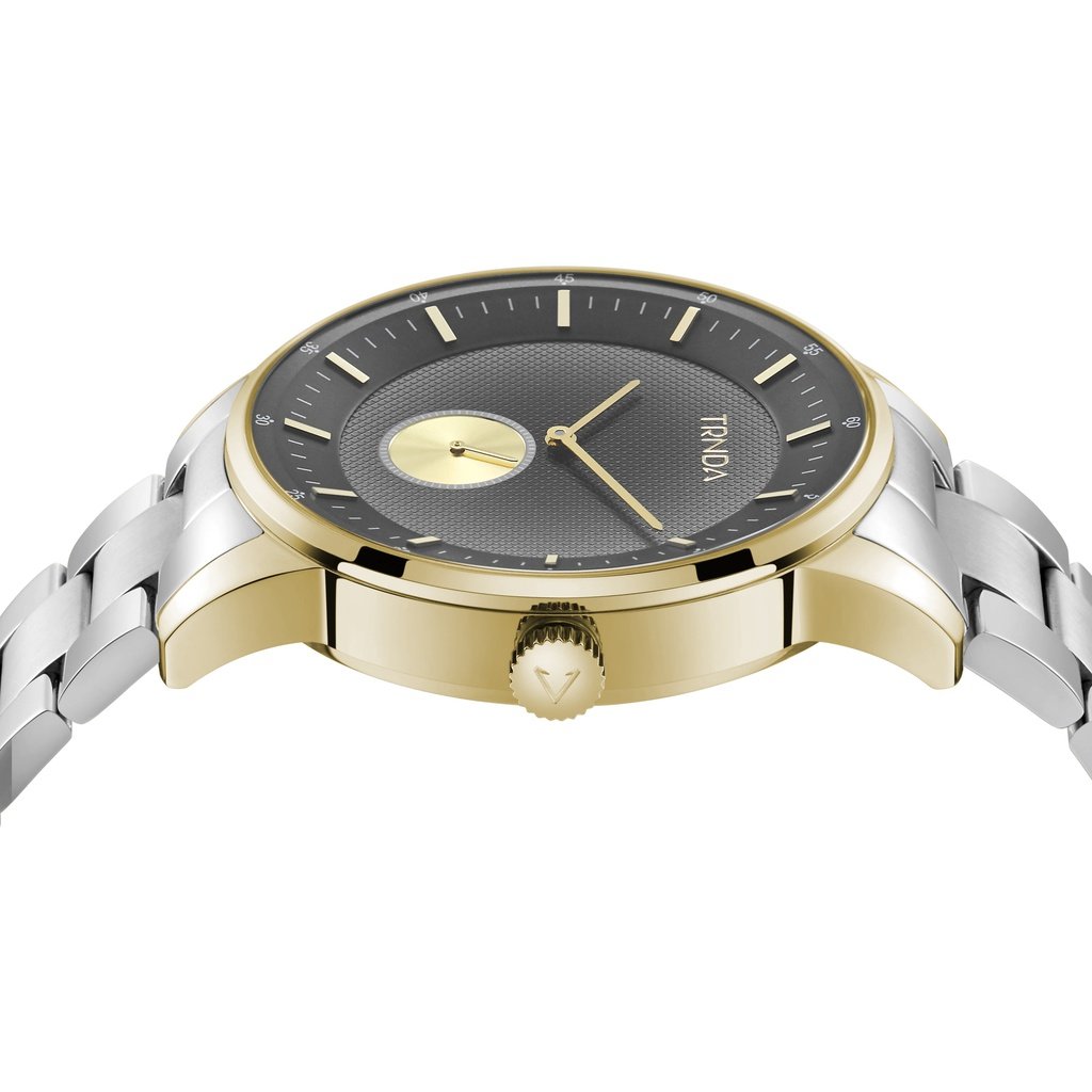 TRNDA Men's Gold Stainless Steel Watch, Gray Dial | TR-M43GSL-1