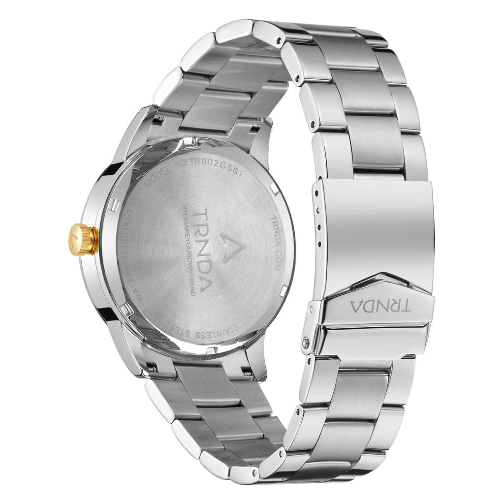 TRNDA Men's Gold Stainless Steel Watch, Gray Dial | TR-M43GSL-2