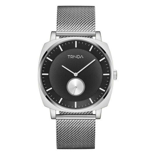 TRNDA Men's Stainless Steel Watch, Silver Mesh Band | TRD45MM-0