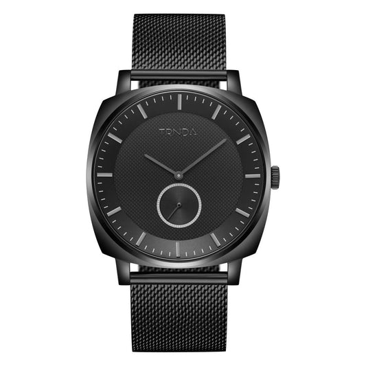 TRNDA Men's Black Stainless Steel Watch, Square Case | TRNDA45MM-0