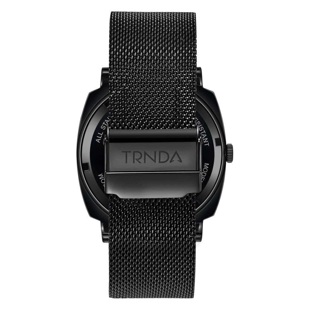 TRNDA Men's Black Stainless Steel Watch, Square Case | TRNDA45MM-4
