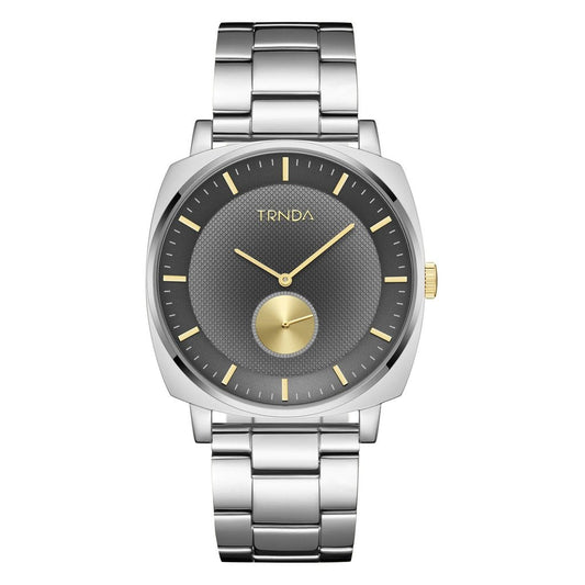 TRNDA Men's Stainless Steel Watch, Silver Gradient Dial | TR45SS-0