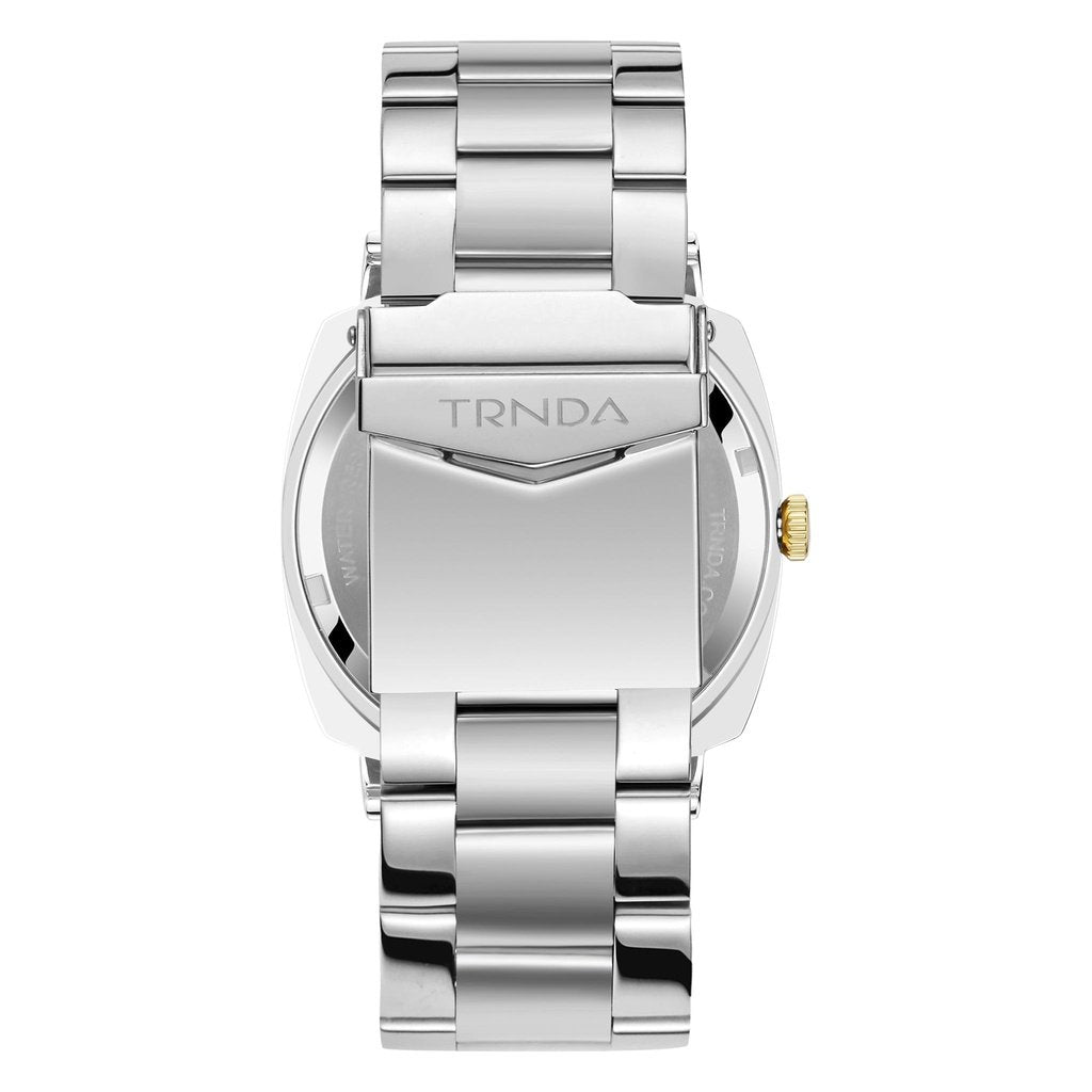 TRNDA Men's Stainless Steel Watch, Silver Gradient Dial | TR45SS-4